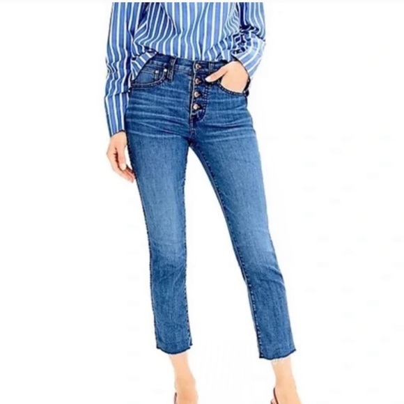 J. Crew Vintage Straight ECO High Rise Exposed Button Front Jeans Size 27 - Picture 2 of 15